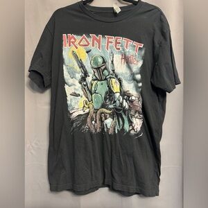 Next Level Apparel Black Iron Fett Graphic Tee with Red and Green Print